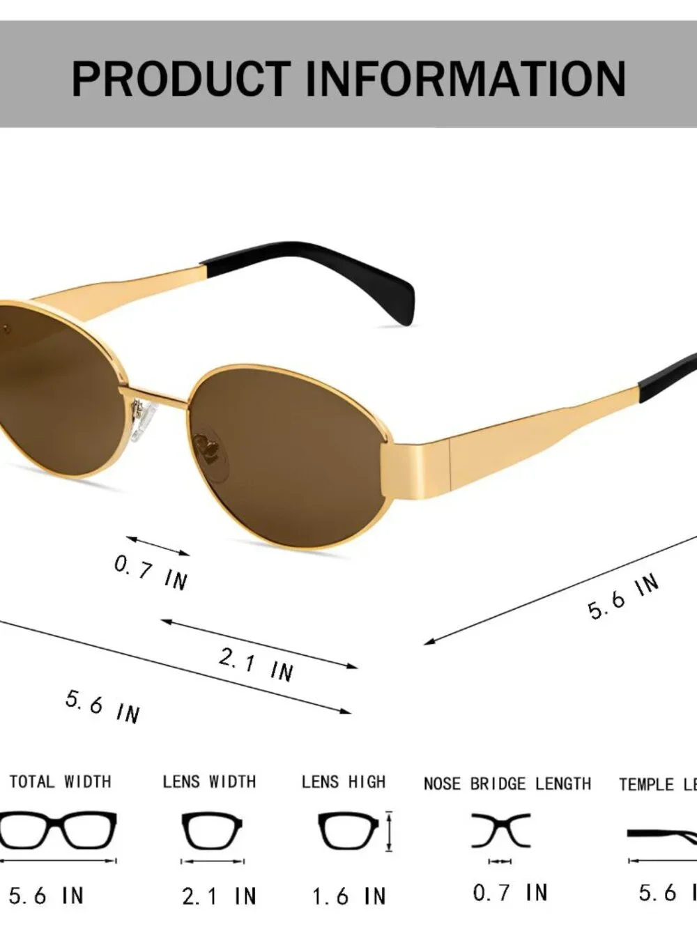 High-Fashion Retro Oval Sunglasses - UV400 Protection & Lightweight Comfort